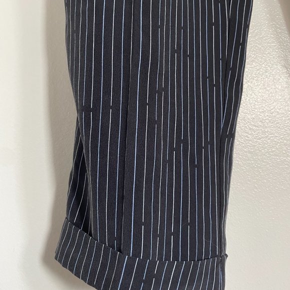 Equipment Pleated Black Silk Striped Pants - Picture 9 of 10